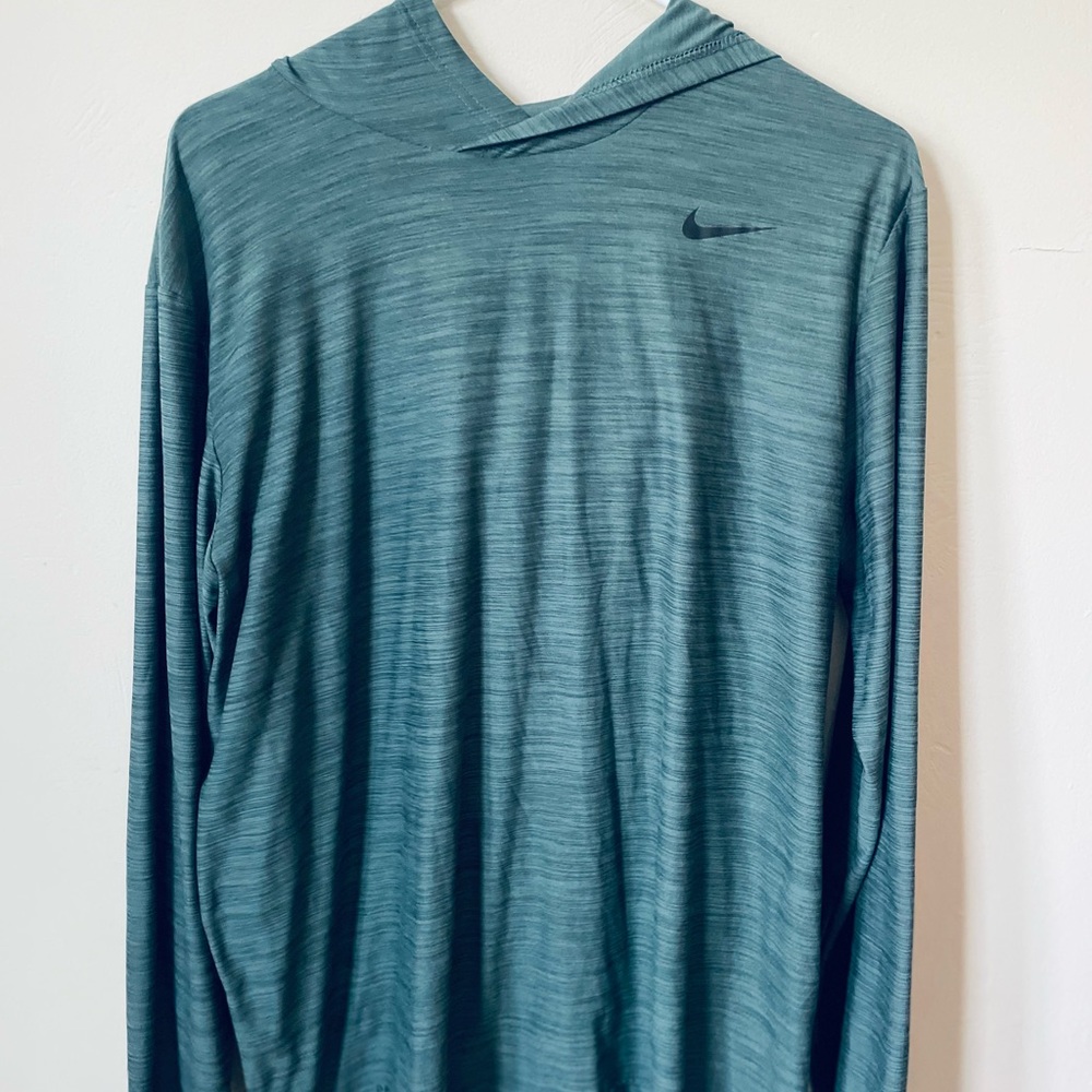Nike Men's Teal Hooded Sweatshirt